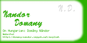 nandor domany business card