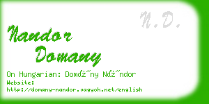 nandor domany business card